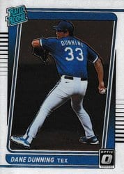 2021 Donruss Optic Base Set Dane Dunning #75 card
