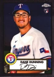 2021 Topps Chrome Platinum Anniversary Base Set Dane Dunning #32 card