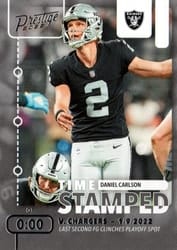 2022 Panini Prestige Time Stamped Daniel Carlson #TS-10 card