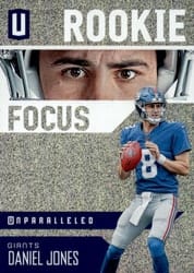 2019 Panini Unparalleled Rookie Focus Daniel Jones #RF-DJ card