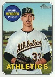2018 Topps Heritage Base Set Daniel Mengden #525 card