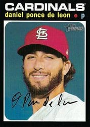 2020 Topps Heritage Base Set Daniel Ponce de Leon #714 card