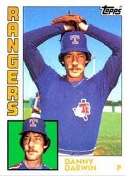 1984 Topps Base Set Danny Darwin #377 card