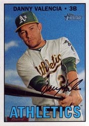 2016 Topps Heritage Base Set Danny Valencia #504 card