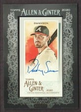 2020 Topps Allen & Ginter Mini Autographs Dansby Swanson #MA-DSW card