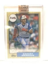 2022 Topps Clearly Authentic 1987 Topps Baseball Autographs Dansby Swanson #87TBA-DS card
