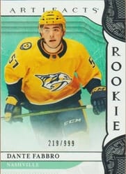 2019-20 Upper Deck Artifacts Base Set Dante Fabbro #166 card