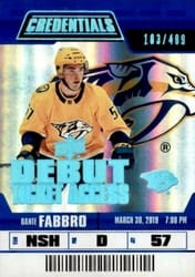 2019-20 Upper Deck Credentials Base Set Dante Fabbro #133 card