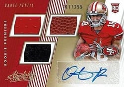 2018 Panini Absolute Base Set Dante Pettis #171 card