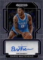 2022 Panini Prizm Draft Picks Freshman Signatures Dariq Whitehead #FS-DAR card