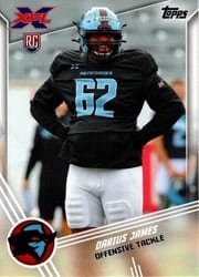 2020 Topps XFL Base Set Darius James #60 card