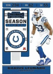 2019 Panini Contenders Base Set Darius Leonard #32 card