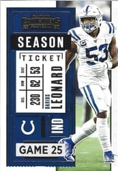 2020 Panini Contenders Base Set Darius Leonard #59 card