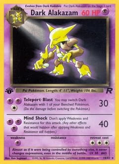 2000 Team Rocket Dark Alakazam #18 card