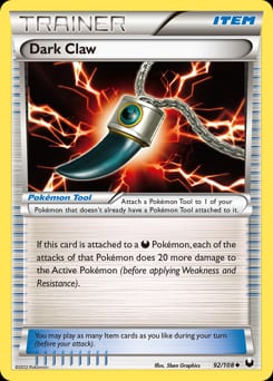2012 Dark Explorers Dark Claw #92 card