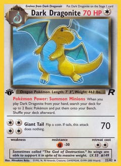2000 Team Rocket Dark Dragonite #22 card