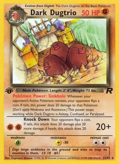 2000 Team Rocket Dark Dugtrio #23 card