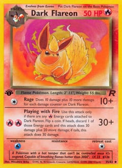 2000 Team Rocket Dark Flareon #35 card