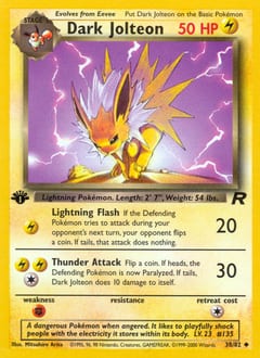 2000 Team Rocket Dark Jolteon #38 card