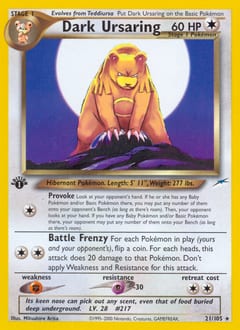 Neo Destiny Dark Ursaring #21 card