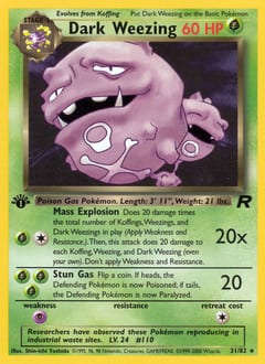 2000 Team Rocket Dark Weezing #31 card