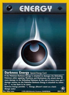 2000 Neo Genesis Darkness Energy #104 card