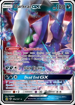 2017 Burning Shadows Darkrai-GX #88a card