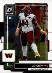 2022 Donruss Optic Base Set Daron Payne #195 card