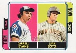 2023 Topps Heritage Then and Now Darrell Evans / Juan Soto #TAN-5 card