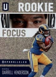 2019 Panini Unparalleled Rookie Focus Darrell Henderson #RF-DE card