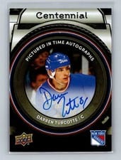 2025-26 Upper Deck New York Rangers Centennial Pictured In Time Autographs Darren Turcotte #PIT-DT card