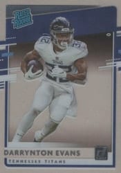 2020 Panini Chronicles Clearly Donruss Rated Rookies Darrynton Evans #RR-DE card