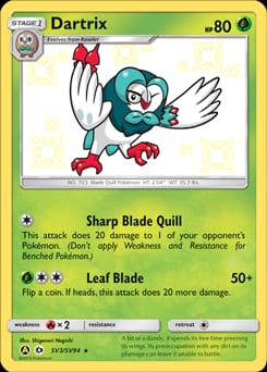 Hidden Fates Shiny Vault Dartrix #SV3 card