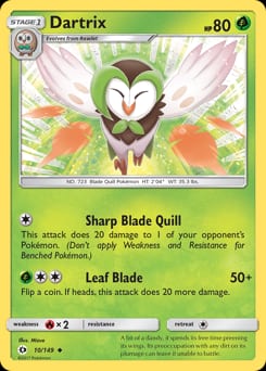2017 Sun & Moon Dartrix #10 card