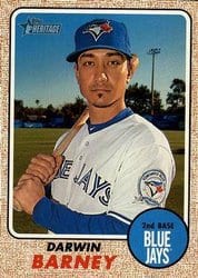 2017 Topps Heritage Base Set Darwin Barney #312 card