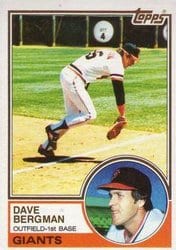 1983 Topps Base Set Dave Bergman #32 card