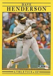 1991 Fleer Base Set Dave Henderson #9 card