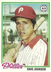 1978 Topps Base Set Dave Johnson #317 card