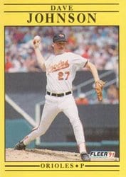 1991 Fleer Base Set Dave Johnson #479 card