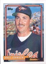 1992 Topps Base Set Dave Johnson #657 card
