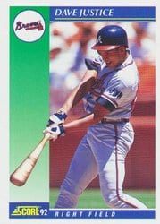 1992 Score Base Set Dave Justice #4 card