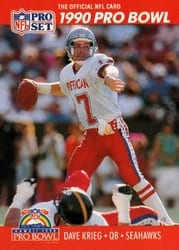 1990 Pro Set Base Set Dave Krieg #349 card