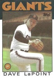 1986 Topps Base Set Dave LaPoint #551 card