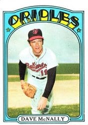 1972 Topps Base Set Dave McNally #490 card