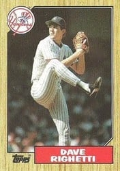 1987 Topps Base Set Dave Righetti #40 card