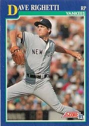 1991 Score Base Set Dave Righetti #24 card