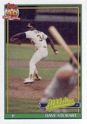 1991 Topps Base Set Dave Stewart #580 card