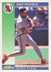 1992 Score Base Set Dave Winfield #32 card