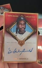 2023 Topps Gilded Collection Gold Frame Hall of Famers Autographs Dave Winfield #HAFA-DWI card