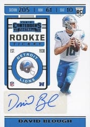 2019 Panini Contenders Base Set David Blough #214 card